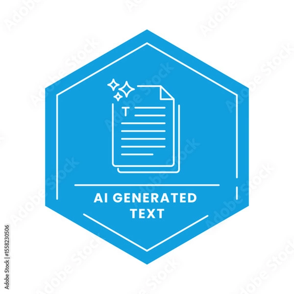 Fototapeta AI Generated Text Vector Icon. Document with Text Lines. Automated Content Creation, AI-Powered Text Generation, Smart Writing Tools, Digital Content Solutions.