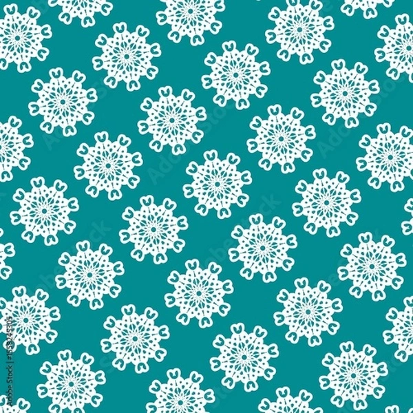 Fototapeta seamless pattern with snowflakes