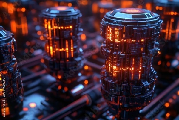 Obraz Intricate Digital Rendering of Legal Codes and Taxation Rules in a Futuristic Style
