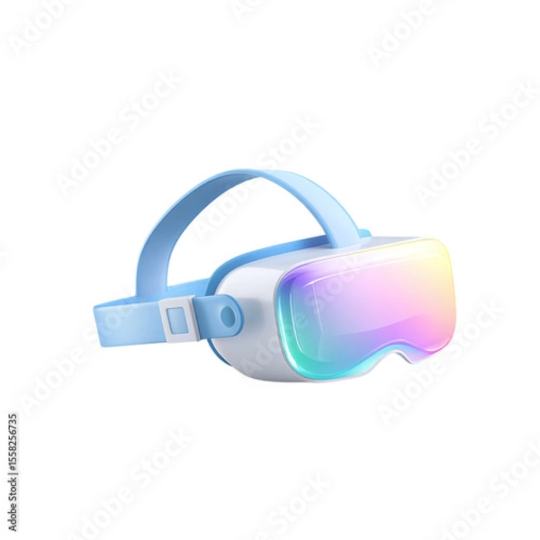 Obraz Virtual reality headset educational simulation colorful learning technology flat design isolated on transparent background