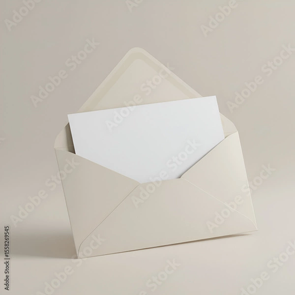 Obraz Blank beige envelope with white card