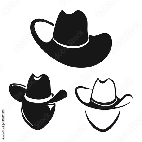 Obraz Cowboy Hat Sketches with Classic Gambler and Western Looks
