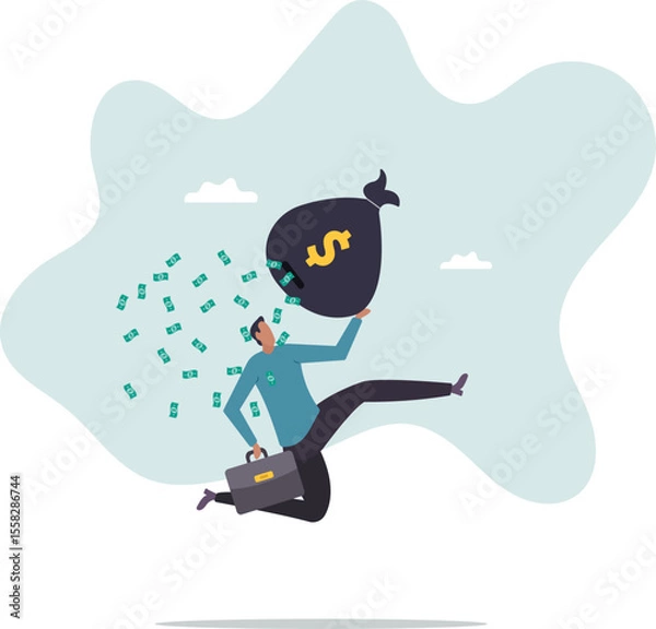 Obraz Lose money while trying to get out of stock market in crisis or recession, investment risk or fraud, mutual fund expense and cost.character for design.