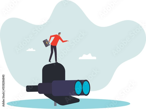 Obraz Career future or job opportunity, being ignore or overlook by boss or colleagues, uncertainty in work or career path.character for design.