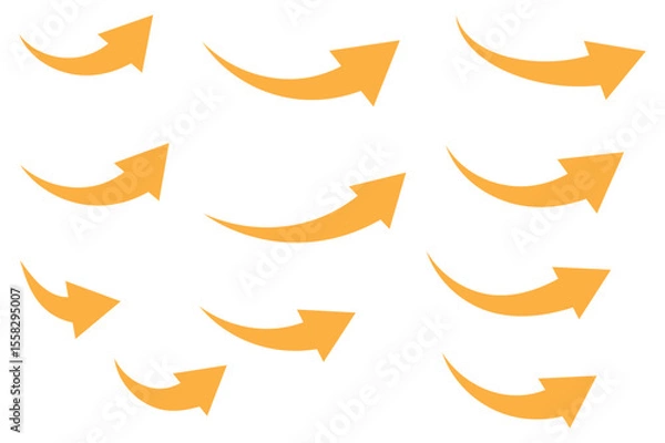 Obraz Curved arrow icons. curved arrows set. arrow symbol collection. vector