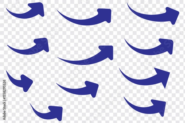 Obraz Curved arrow icons. curved arrows set. arrow symbol collection. vector
