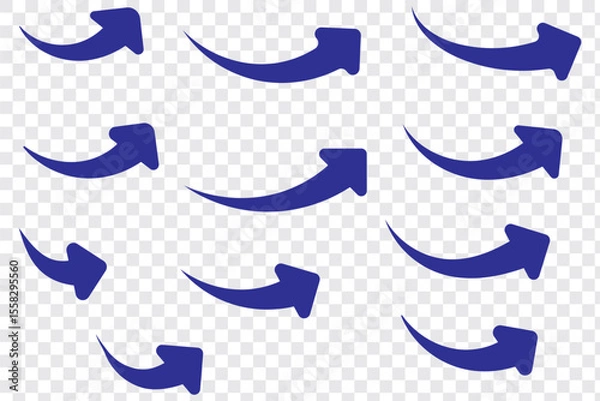 Obraz Curved arrow icons. curved arrows set. arrow symbol collection. vector