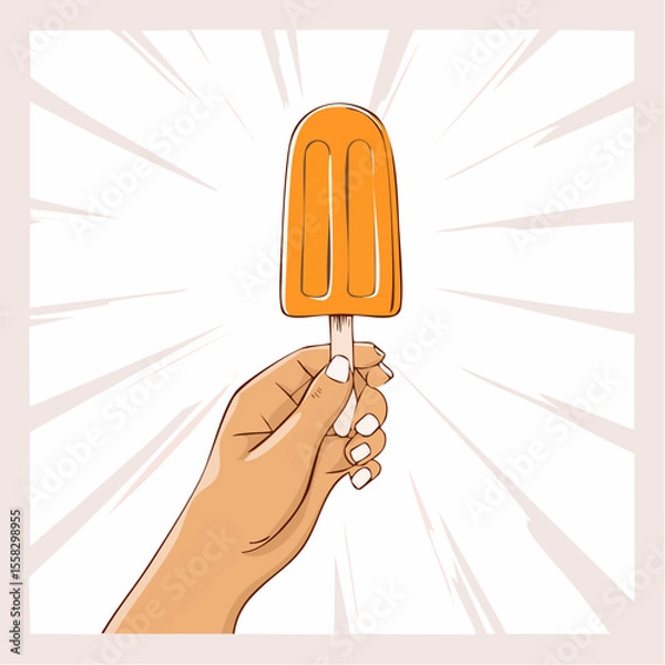 Obraz Mano stilizzata con ghiacciolo arancione