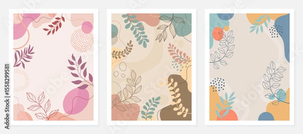 Obraz Spring background with beautiful. Hand drawn colourful art background design.