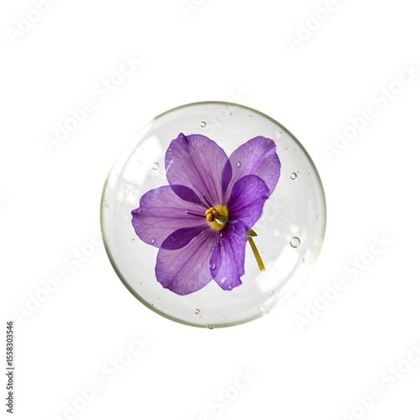 Obraz A delicate purple flower in a clear sphere