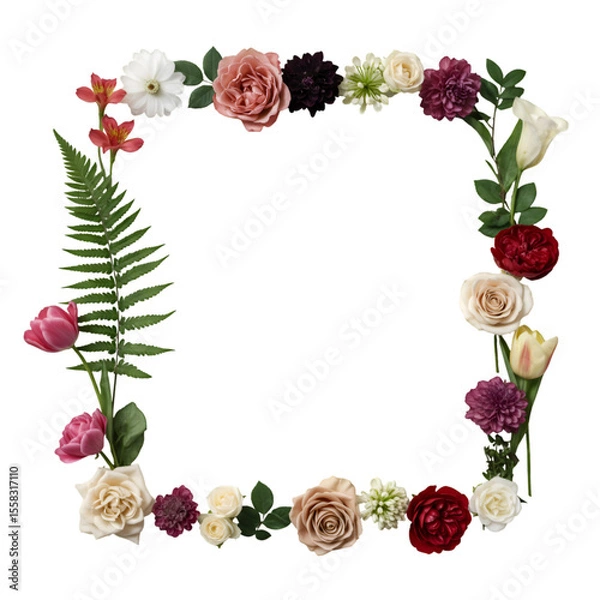 Obraz Floral square frame