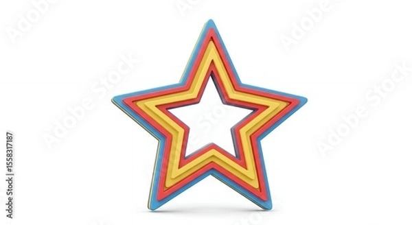 Obraz Multicolored layered star graphic
