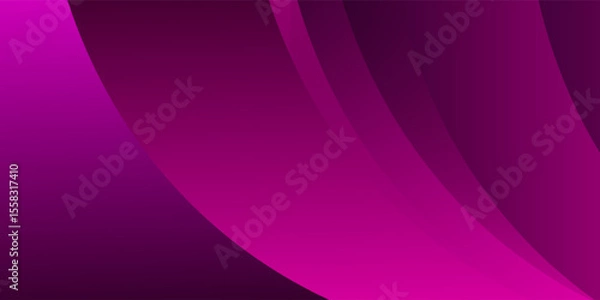 Fototapeta Simple modern pink and black abstract background for wide banner. Luxurious pink background with 3D overlapping layers.