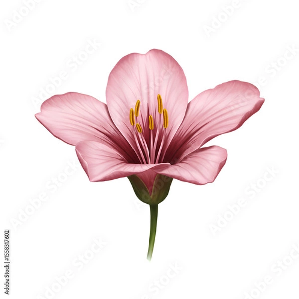 Obraz Pink flower on black background