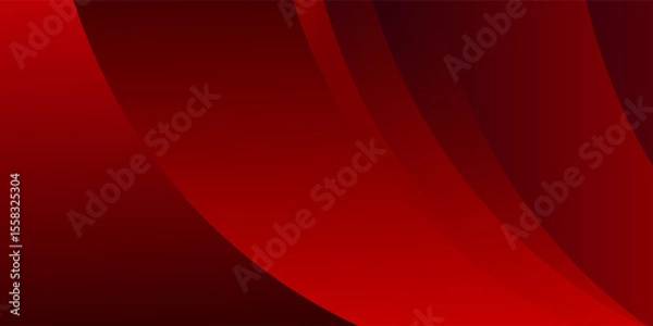 Fototapeta Simple modern dark red and black abstract background for wide banner. Luxurious dark red background with 3D overlapping layers.
