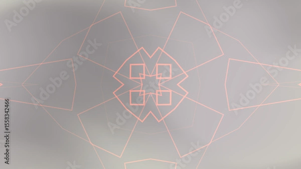 Fototapeta Elegant light gray background with pale pink geometric kaleidoscopic pattern