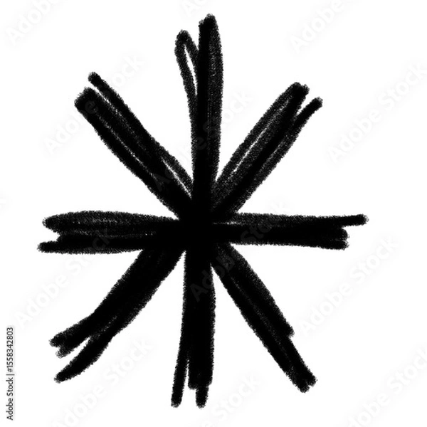Obraz hand drawn asterisk symbol, charcoal stroke 