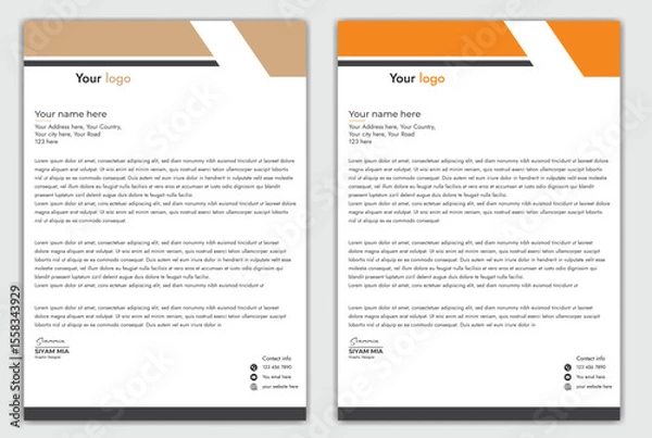 Fototapeta Abstract Corporate Business Style Letterhead Design Vector Template For Your Project. Simple And Clean Print Ready Design, Elegant Flat Design Vector Illustration.