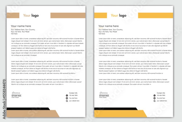 Fototapeta Abstract Corporate Business Style Letterhead Design Vector Template For Your Project. Simple And Clean Print Ready Design, Elegant Flat Design Vector Illustration.