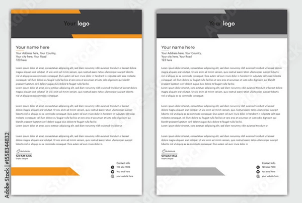 Fototapeta Abstract Corporate Business Style Letterhead Design Vector Template For Your Project. Simple And Clean Print Ready Design, Elegant Flat Design Vector Illustration.