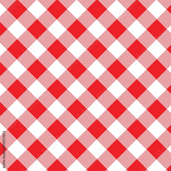 Obraz abstract red colour Lumberjack plaid seamless pattern, Checkered tweed repeating wallpaper. fabric thread and textile swatch design