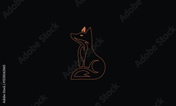 Fototapeta Vector fox cute design fully editable high quality