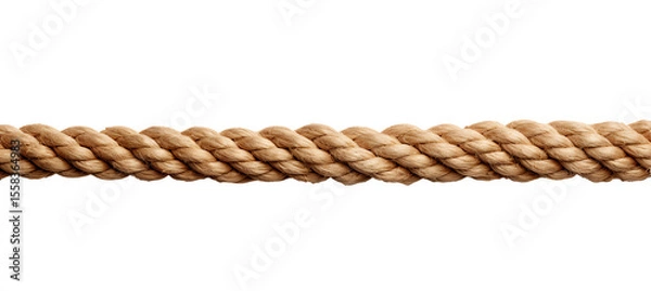 Obraz Thick braided natural rope isolated on transparent background