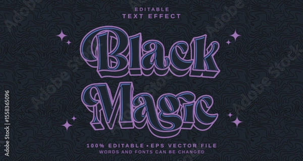Fototapeta Editable text style effect - Black Magic text style theme.