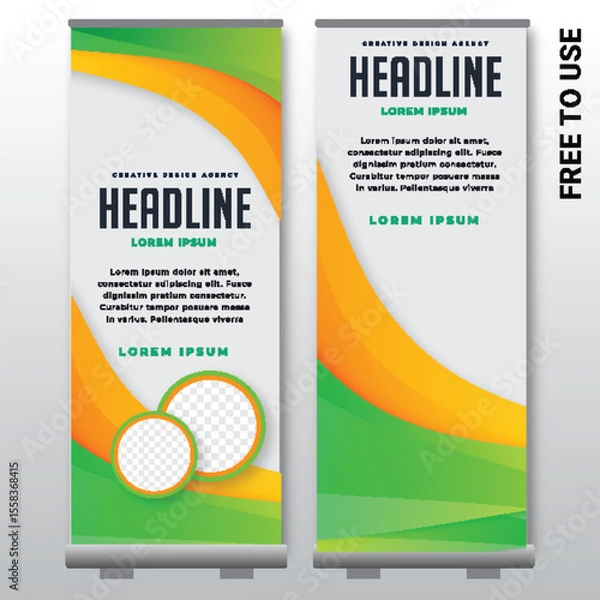 Obraz 4. Free vector business roll up display standee for presentation purpose