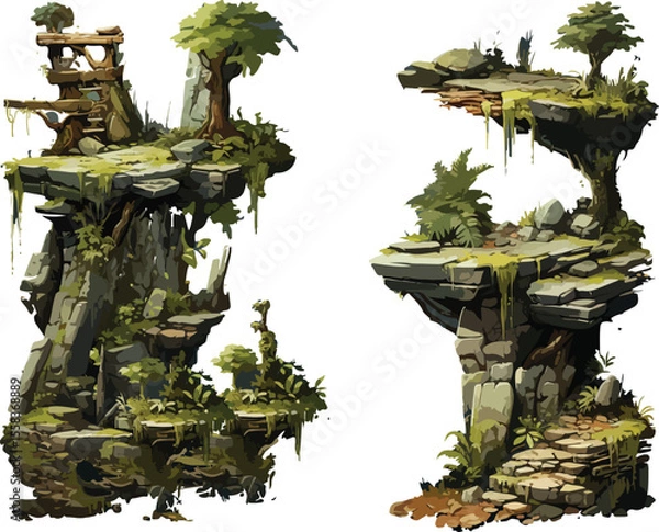 Fototapeta Game Dev Forest Platform Tile