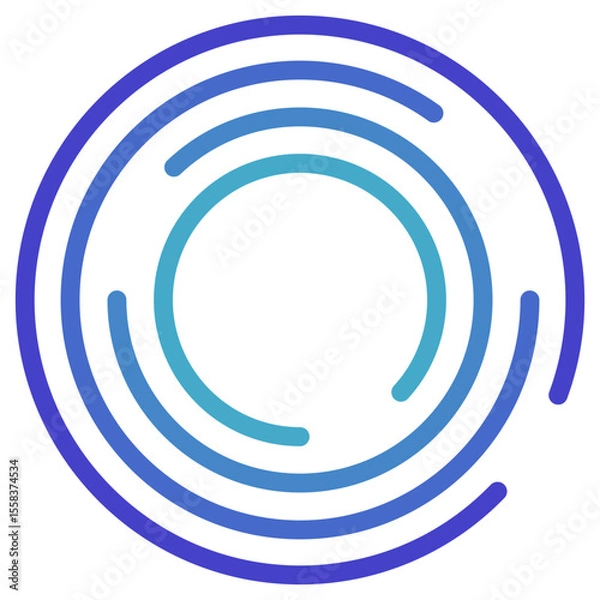 Obraz Blue Gradient Geometric Spiral Illustration