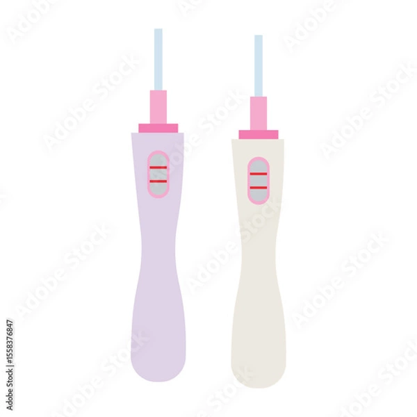 Fototapeta Collection of pregnancy tests in various shapes and styles, health checkup and diagnostic tools for women icon