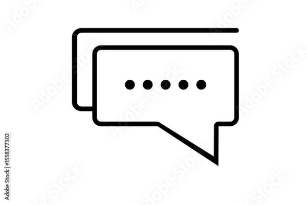 Fototapeta Chat bubble with ellipsis icon, communication and messaging symbol representing conversation, online messaging and social media icon