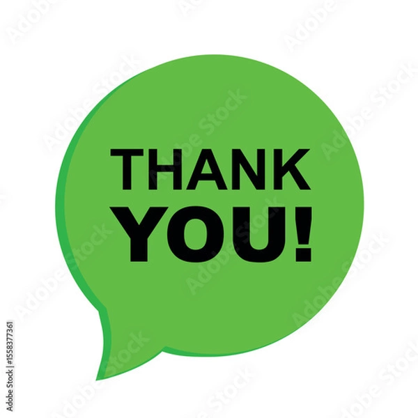 Fototapeta Gratitude expression in speech bubbles with thank you text, different colors and styles, communication icon