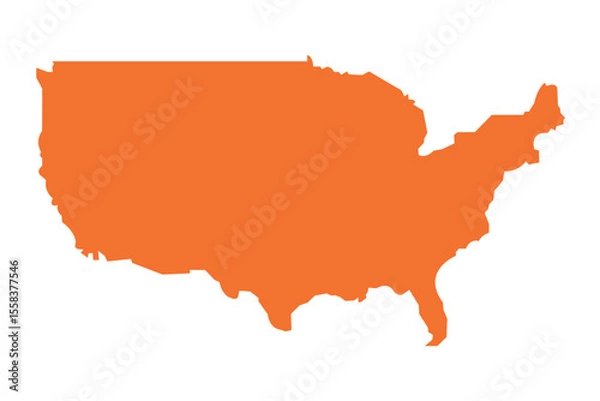 Fototapeta USA Map in orange, perfect representation of the countrys geographical features and location icon