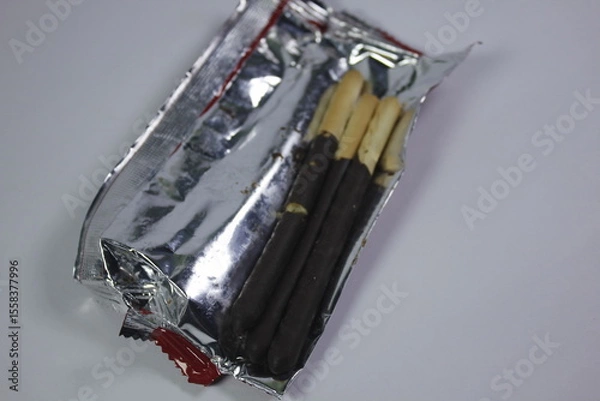 Obraz long bread snack covered in chocolate