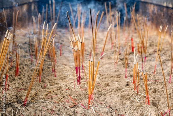 Obraz Incense joss stick at the point of worship