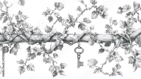 Fototapeta Intricate vine with key (1)