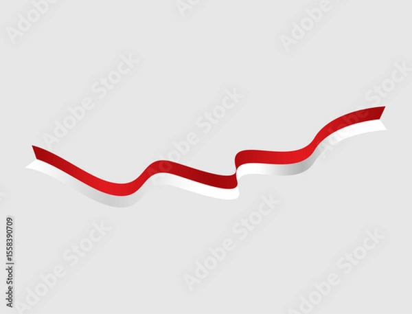 Fototapeta Minimalist Red Wave Stripe Frame