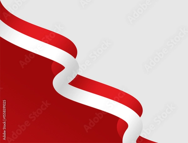 Fototapeta Red White Curved Stripe Background