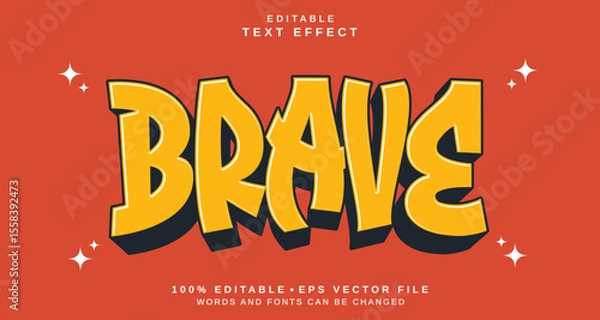 Fototapeta Editable text style effect - Brave text style theme.