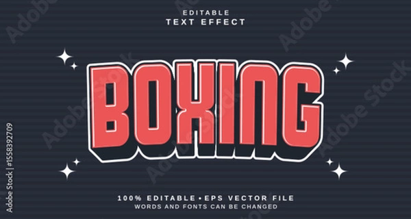 Fototapeta Editable text style effect - Boxing text style theme.