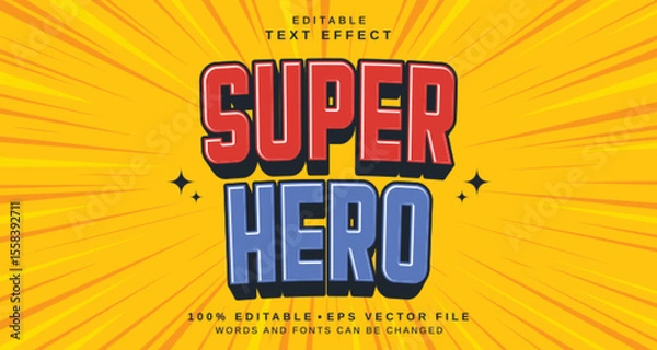 Fototapeta Editable text style effect - Super Hero text style theme.