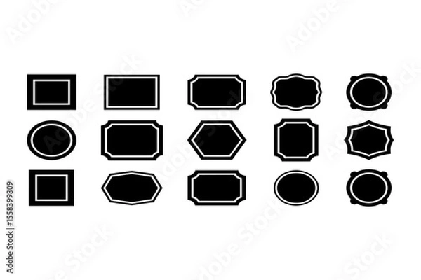 Fototapeta Collection of assorted black frame shape vectors