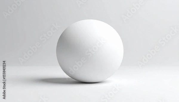 Fototapeta white sphere on white background