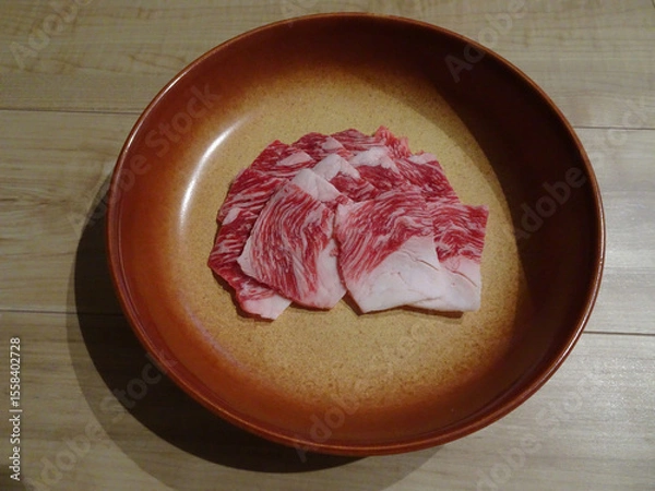 Obraz 日本の広島県の名物料理　焼肉の希少部位　コウネ