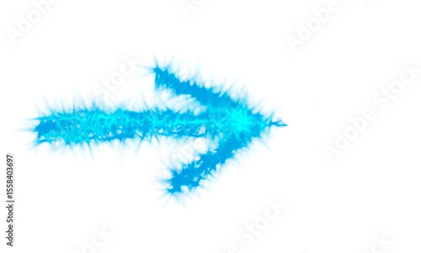 Fototapeta Blue arrow on transparent background.
