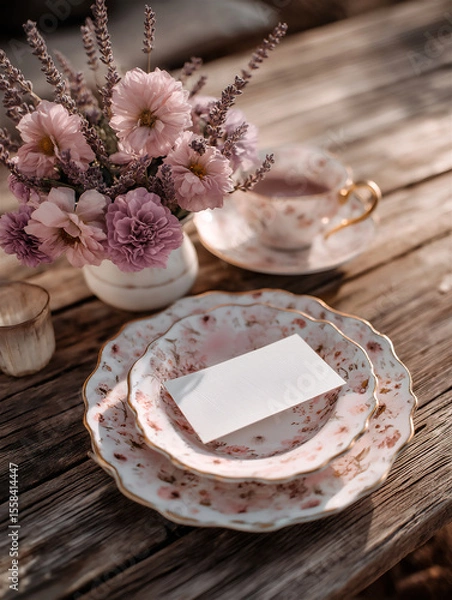 Fototapeta Close-Up Of High-Quality Elegant Place Setting