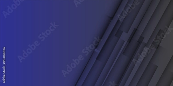 Fototapeta Modern abstract dark gradient background with diagonal layered shapes in blue and black tones. Perfect for tech-themed designs, presentations, websites, and digital marketing materials.