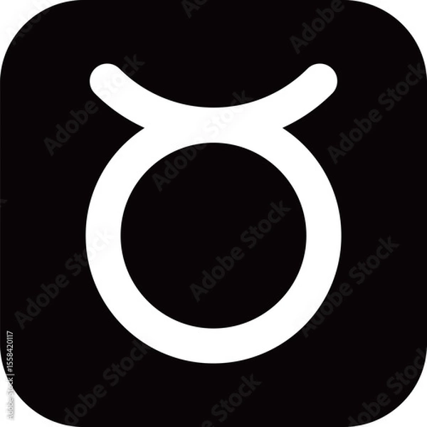 Fototapeta おうし座の記号アイコン　モノトーン